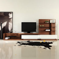 Modern Walnut & White TV Unit
