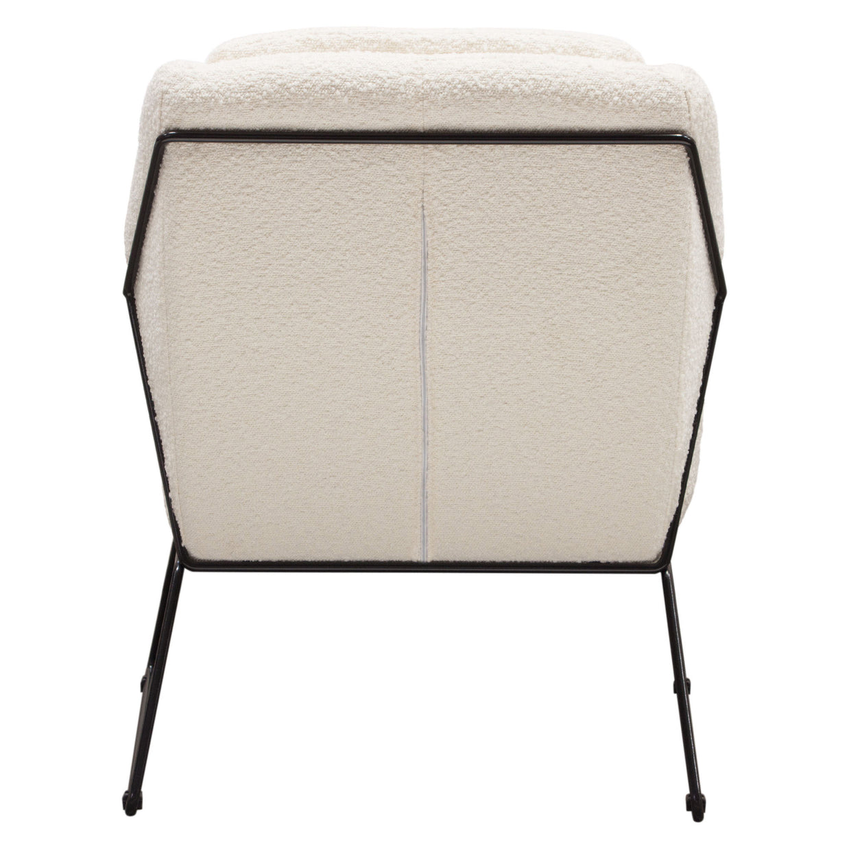 White Boucle Fabric Accent Chair