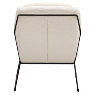 White Boucle Fabric Accent Chair