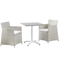 Faux Rattan Weave 3 PC Outdoor Dining Set