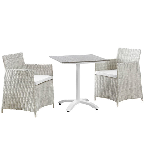 Faux Rattan Weave 3 PC Outdoor Dining Set