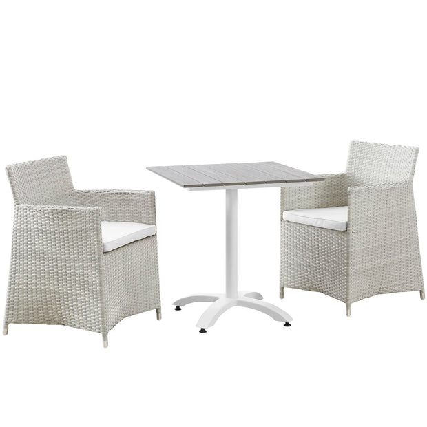 Faux Rattan Weave 3 PC Outdoor Dining Set