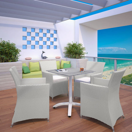 Faux Rattan Weave 5 PC Patio Dining Set