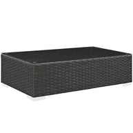 Brown Faux Rattan Outdoor Coffee Table