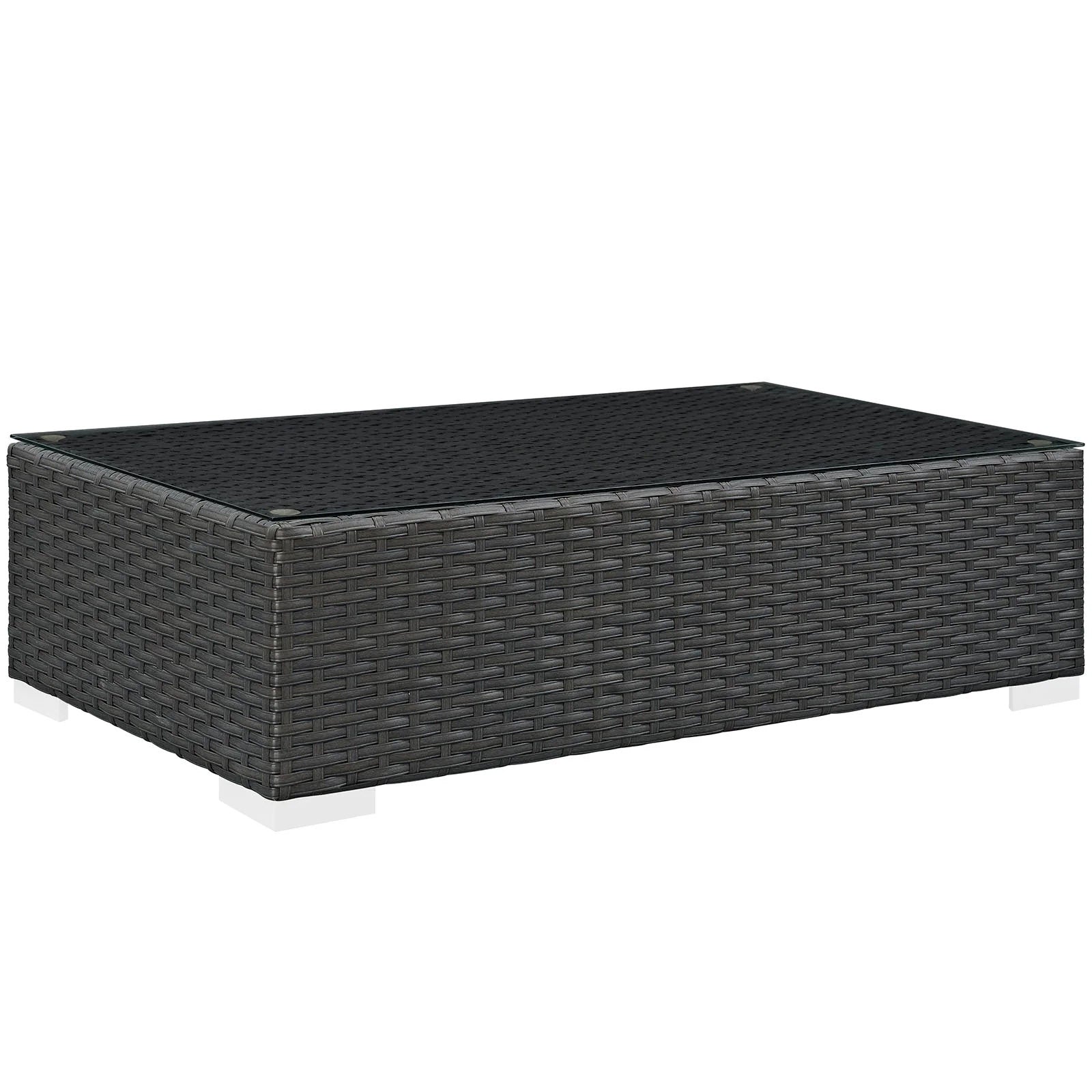 Brown Faux Rattan Outdoor Coffee Table