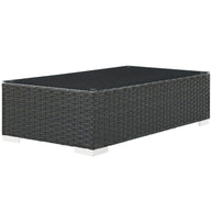 Brown Faux Rattan Outdoor Coffee Table