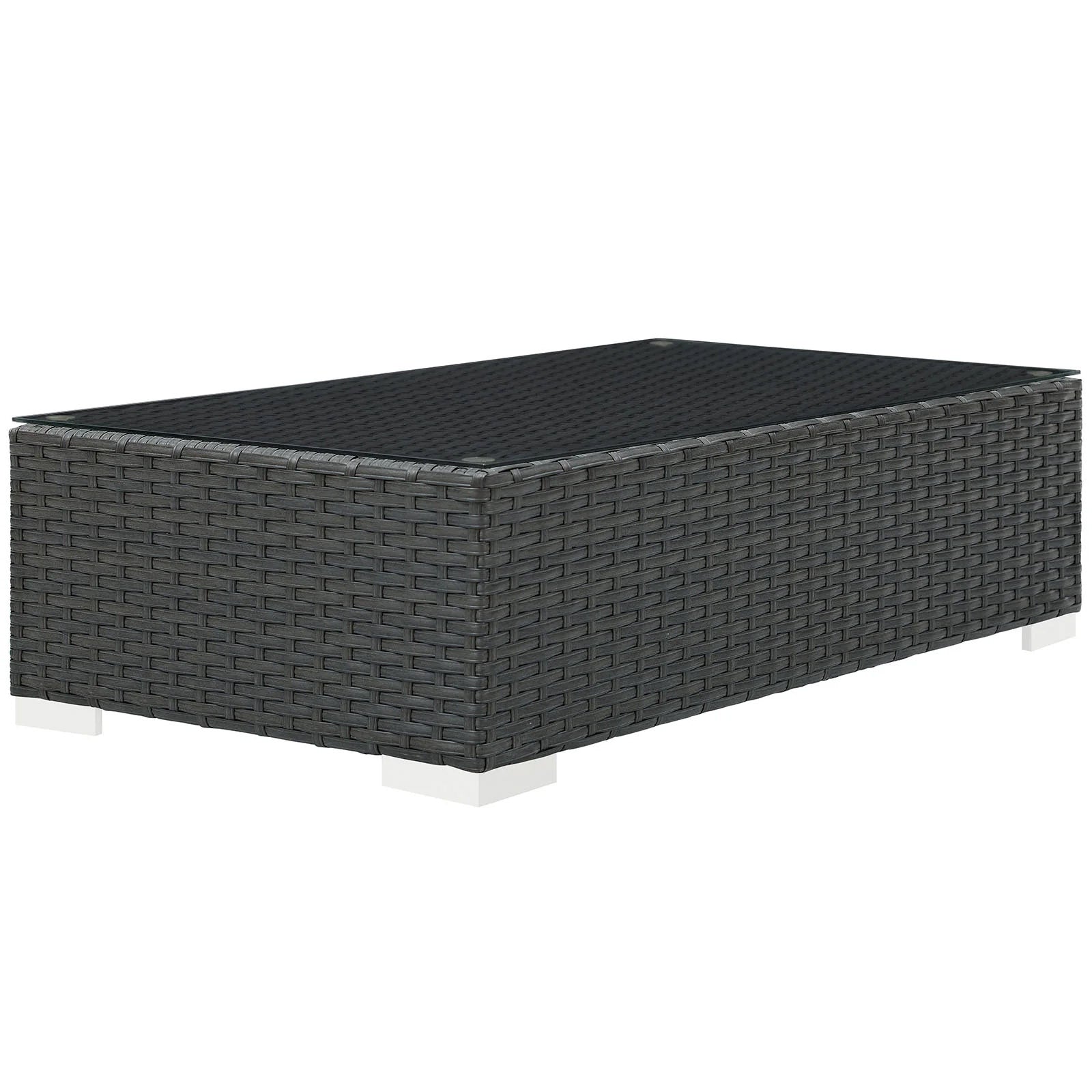 Brown Faux Rattan Outdoor Coffee Table