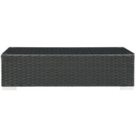 Brown Faux Rattan Outdoor Coffee Table