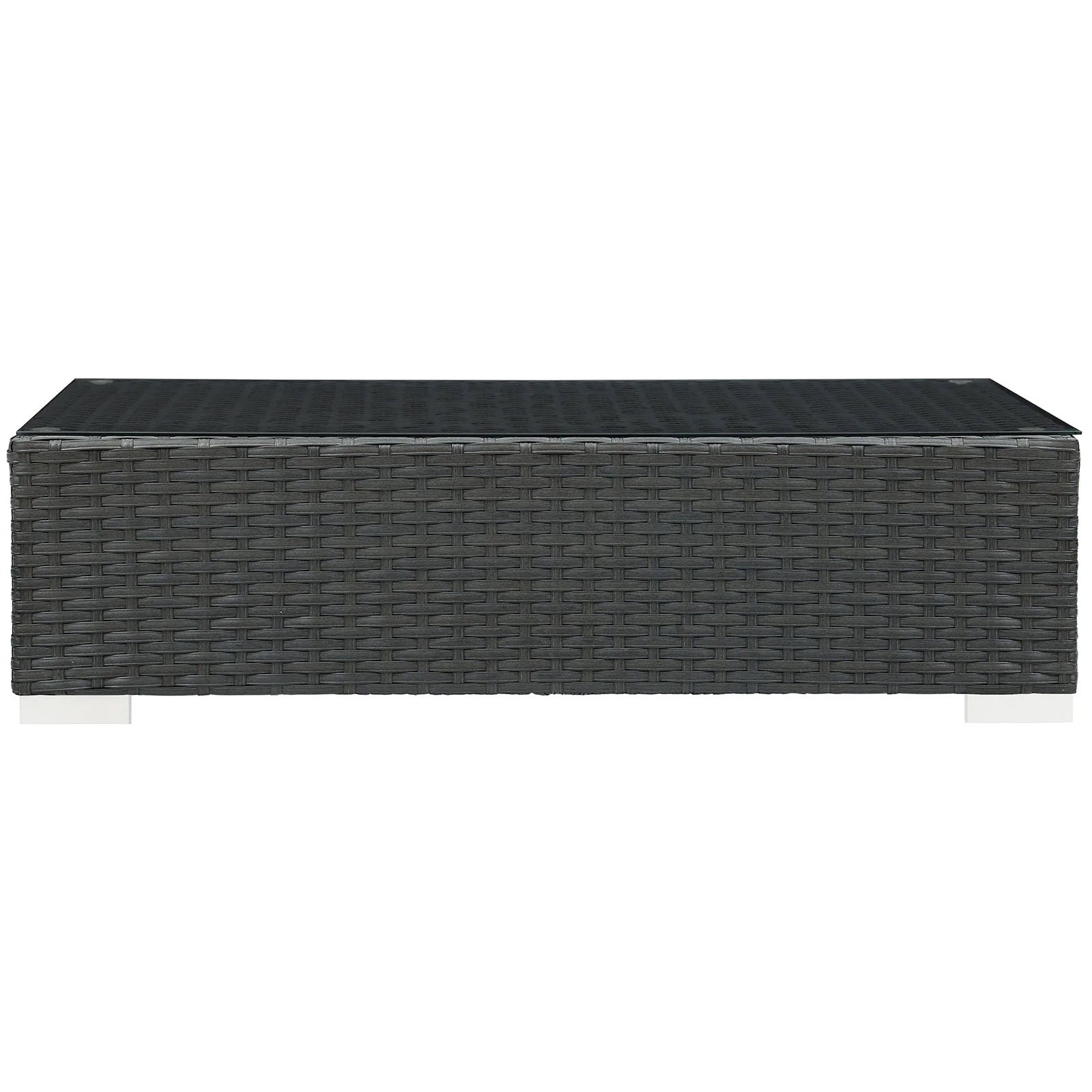 Brown Faux Rattan Outdoor Coffee Table