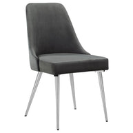 Curved Gray Velvet Dining Chair Set