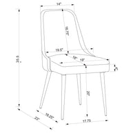 Curved Gray Velvet Dining Chair Set