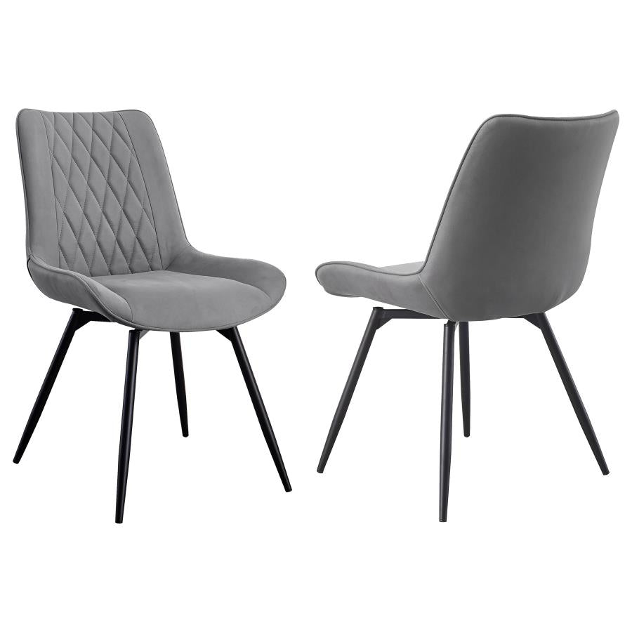 Diamond Tufted Swivel Dining Chair Set
