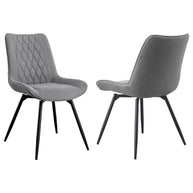 Diamond Tufted Swivel Dining Chair Set