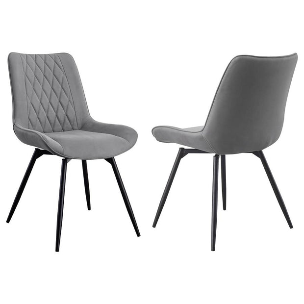 Diamond Tufted Swivel Dining Chair Set