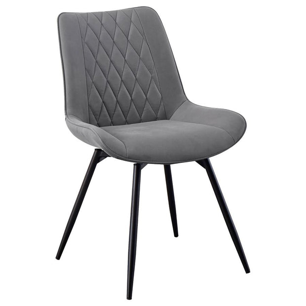 Diamond Tufted Swivel Dining Chair Set