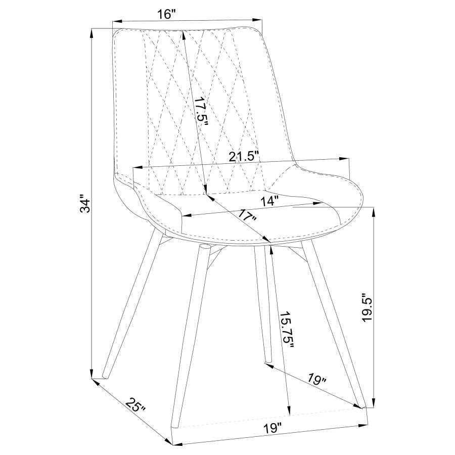 Diamond Tufted Swivel Dining Chair Set