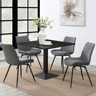 Diamond Tufted Swivel Dining Chair Set