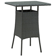 Brown Outdoor Faux Rattan Bar Table