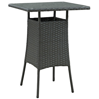 Brown Outdoor Faux Rattan Bar Table