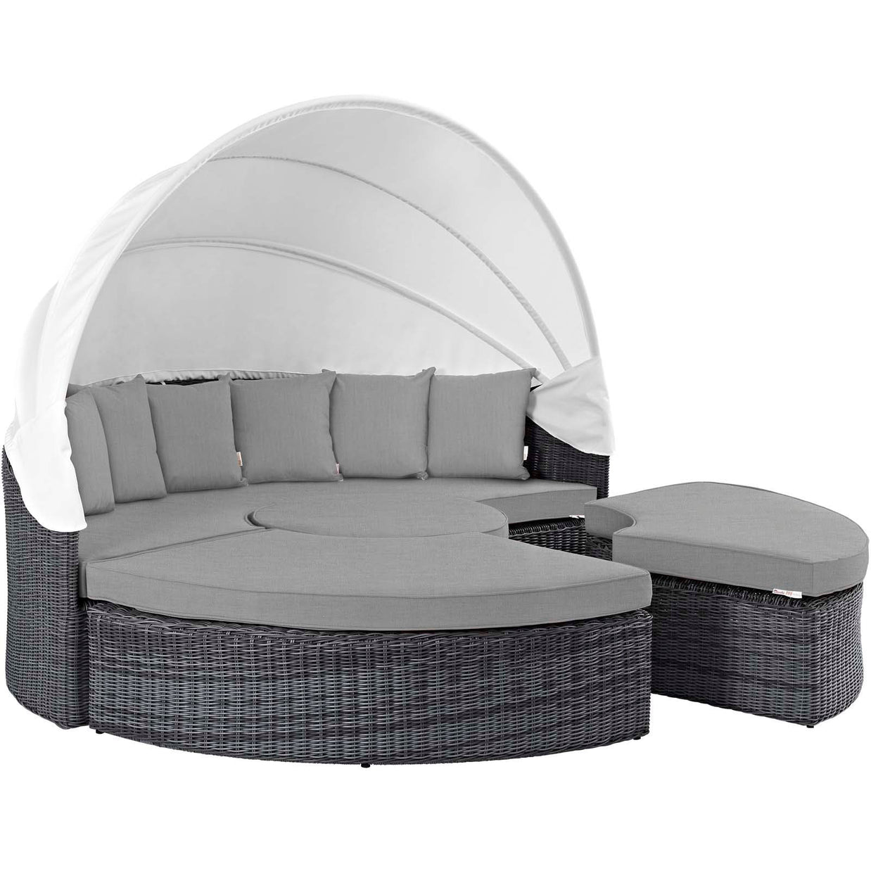 Sunbrella Outdoor Faux Rattan Canopy Daybed Set