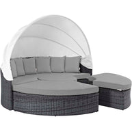 Sunbrella Outdoor Faux Rattan Canopy Daybed Set