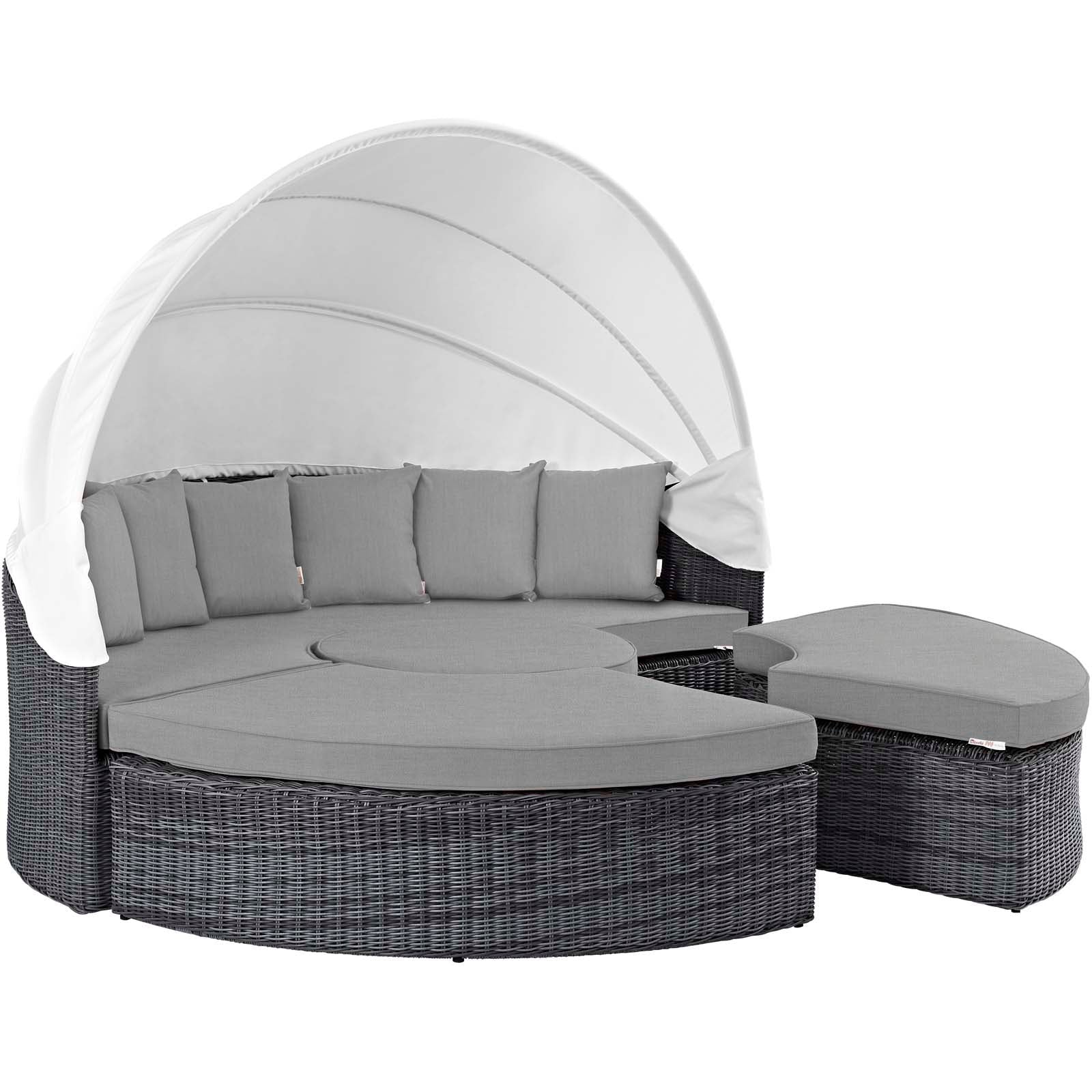 Sunbrella Outdoor Faux Rattan Canopy Daybed Set