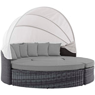 Sunbrella Outdoor Faux Rattan Canopy Daybed Set