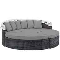 Sunbrella Outdoor Faux Rattan Canopy Daybed Set
