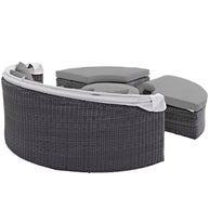 Sunbrella Outdoor Faux Rattan Canopy Daybed Set