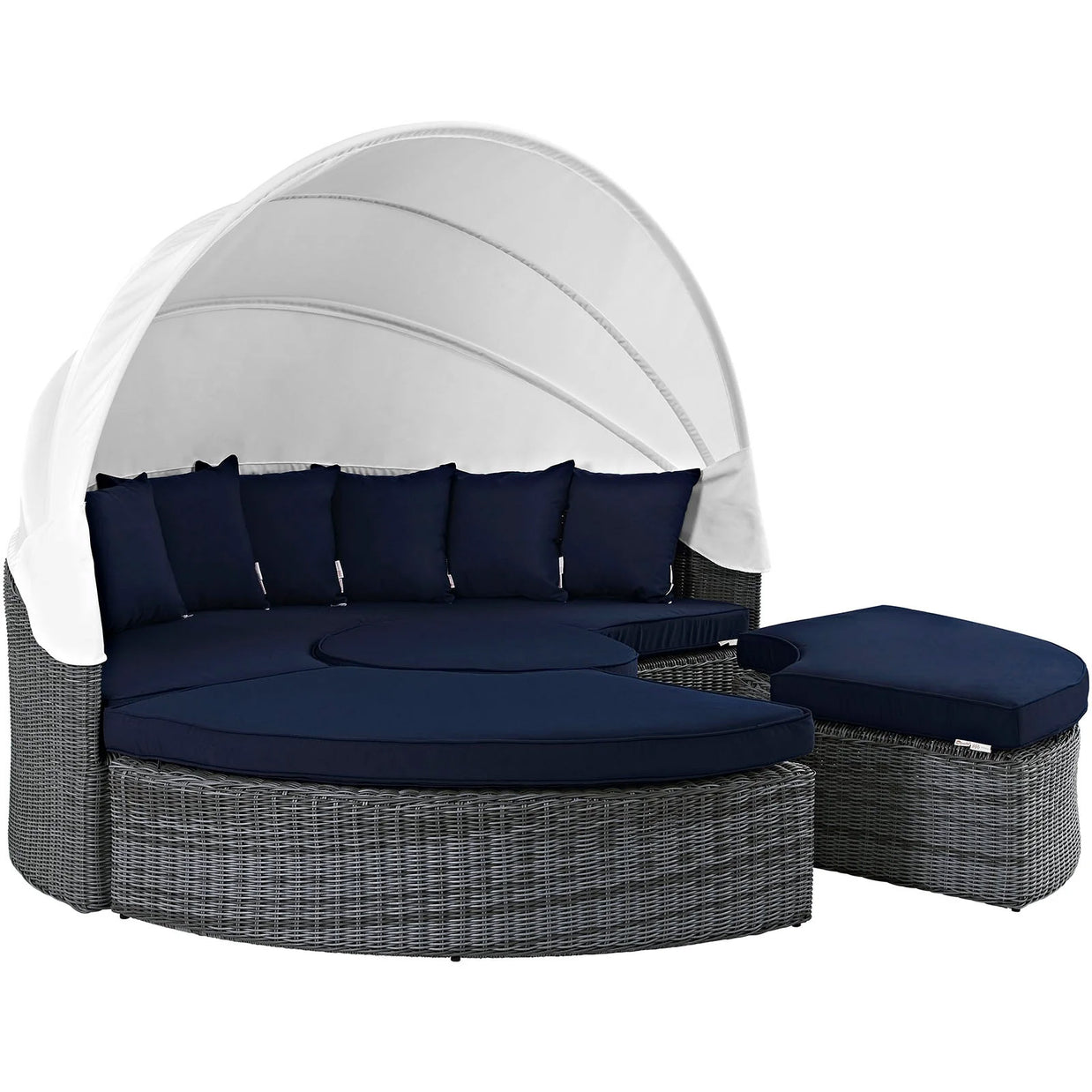 Sunbrella Outdoor Faux Rattan Canopy Daybed Set