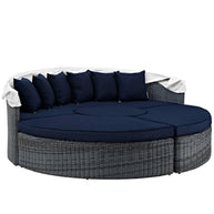 Sunbrella Outdoor Faux Rattan Canopy Daybed Set
