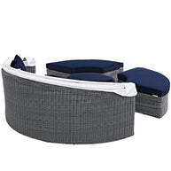 Sunbrella Outdoor Faux Rattan Canopy Daybed Set