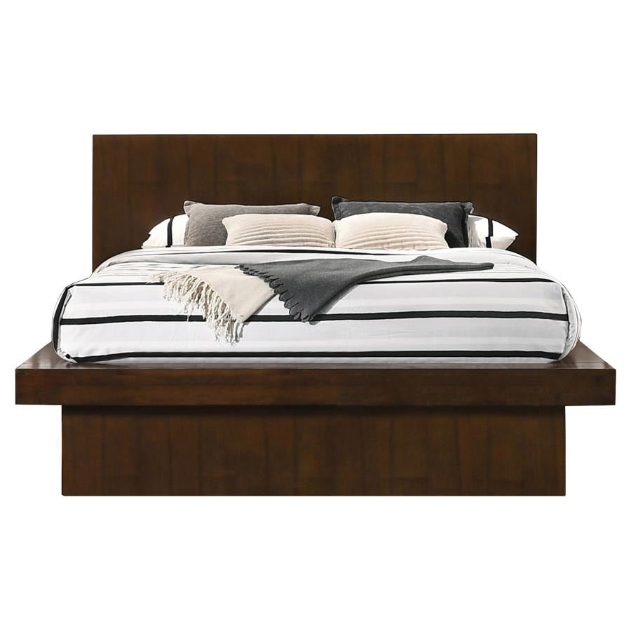 Cappuccino Finish Platform Bed w/ Built-in Lighting