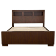 Cappuccino Finish Bed Frame w/ Bookcase Headboard