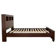 Cappuccino Finish Bed Frame w/ Bookcase Headboard