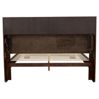 Cappuccino Finish Bed Frame w/ Bookcase Headboard