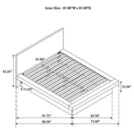 White Finish Platform Bed w/ Built-in Lighting