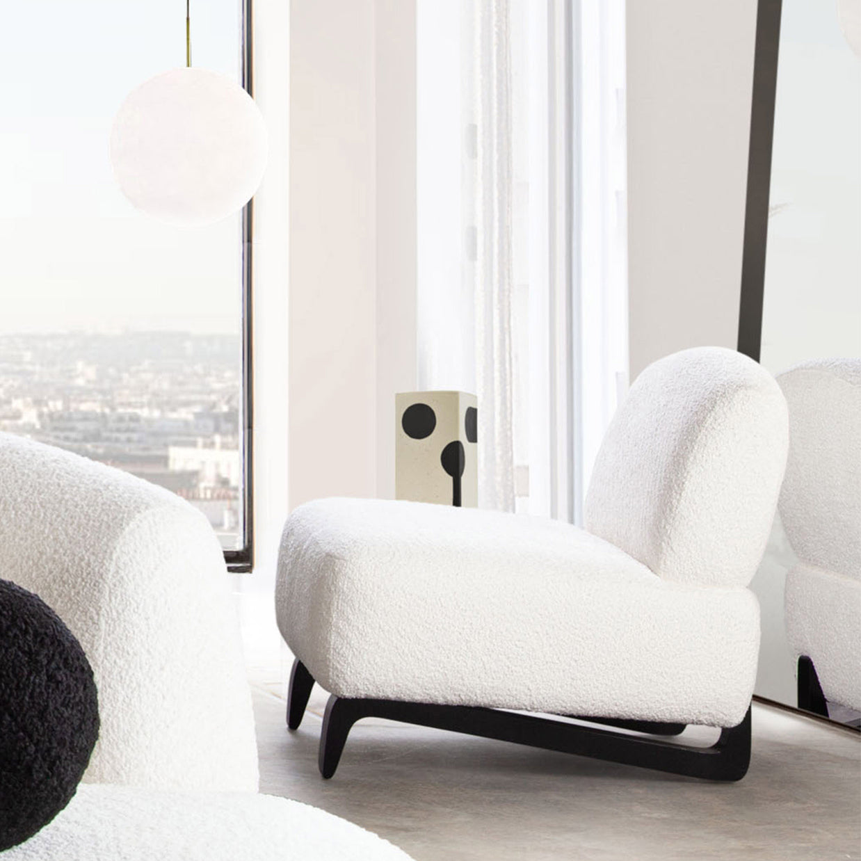 Faux Shearling Fabric Chair