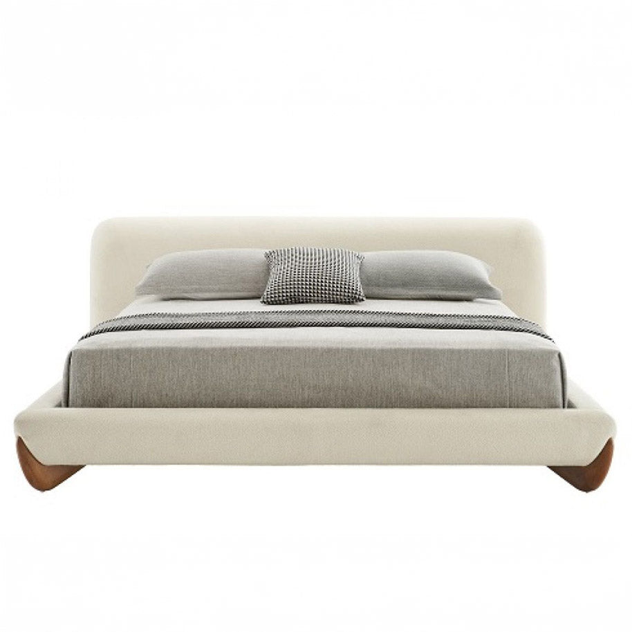 Contemporary walnut bed