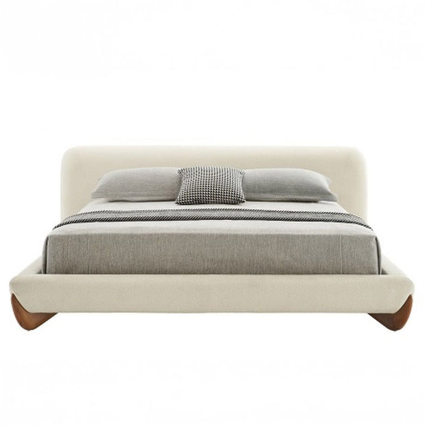 Contemporary walnut bed