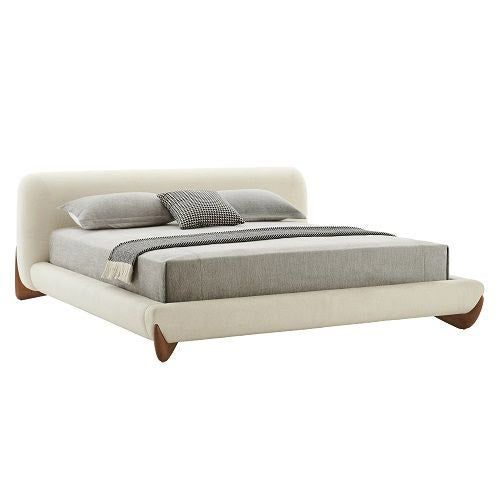 Contemporary walnut bed