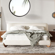 Contemporary walnut bed