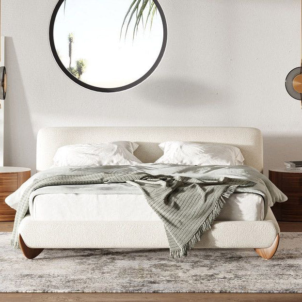 Contemporary walnut bed