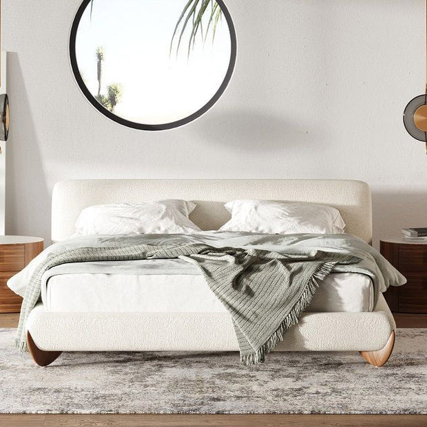 Contemporary walnut bed