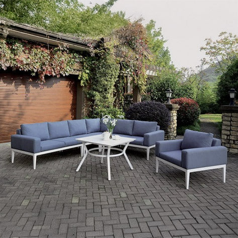 Blue & White Outdoor Sectional