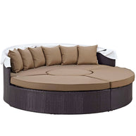 Outdoor Faux Rattan Canopy Daybed Set