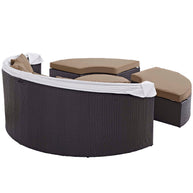 Outdoor Faux Rattan Canopy Daybed Set