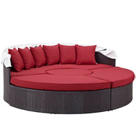 Outdoor Faux Rattan Canopy Daybed Set