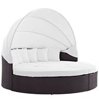 Outdoor Faux Rattan Canopy Daybed Set