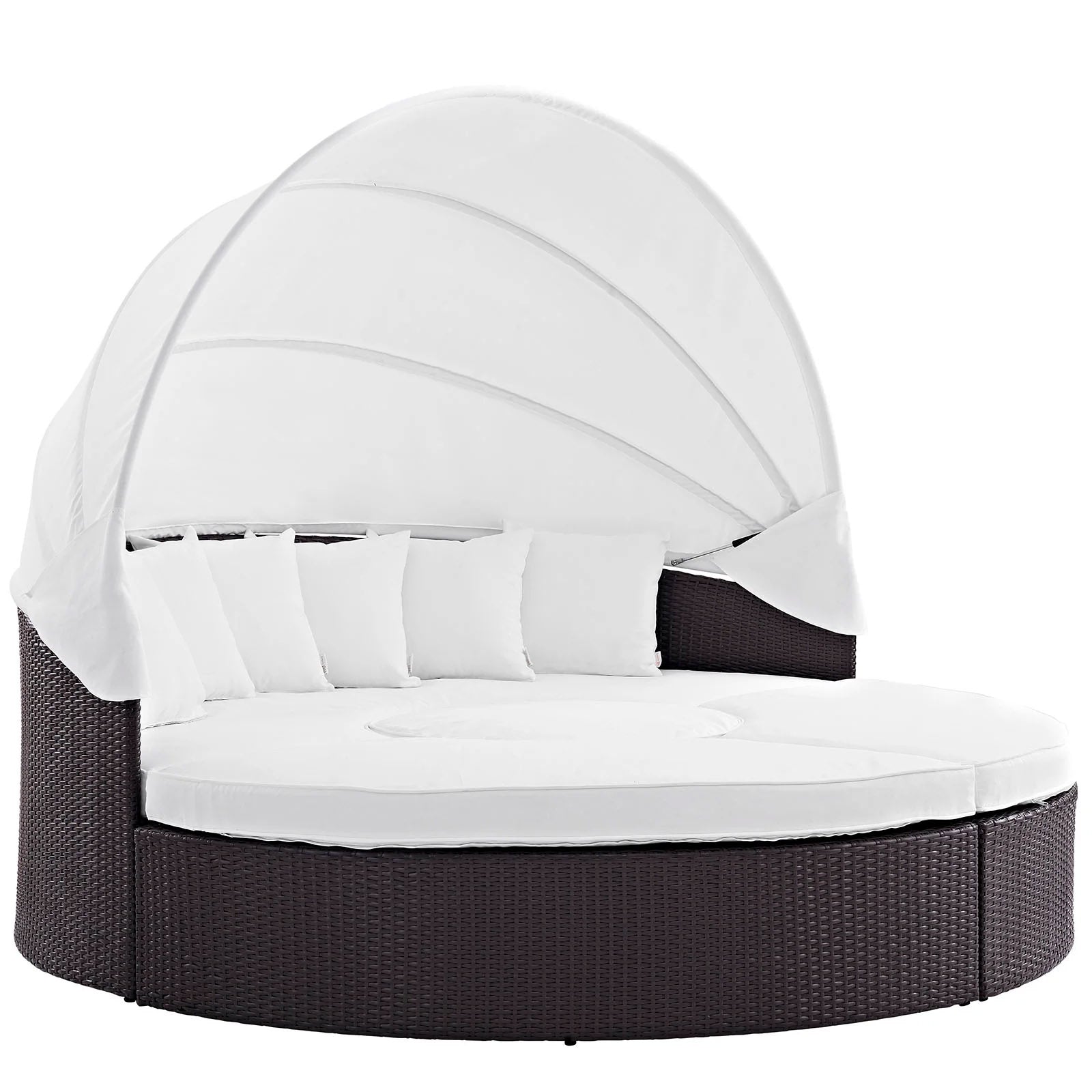 Outdoor Faux Rattan Canopy Daybed Set